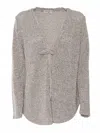 Kangra Cashmere Relaxed Fit Sequin-embellished Jacket With Deep V-neckline In Gray
