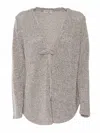 Kangra Cashmere Relaxed Fit Sequin-embellished Jacket With Deep V-neckline In Gray