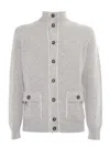 Kangra Cashmere Knitted Jacket With Buttons And Pockets In White