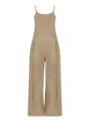 Kangra Cashmere Kangra Toffee Satin Knit Jumpsuit