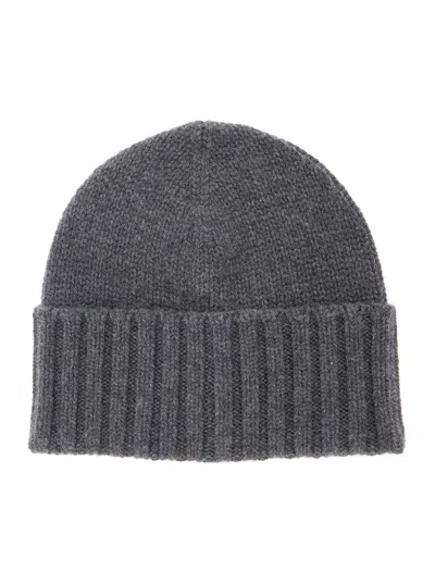 Kangra Cashmere Ribbed-knit Beanie Hat In Gray