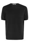 Kangra Cashmere Kangra Short-sleeve Knit Top With Ribbed Detailing In Black