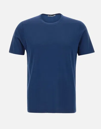 Kangra Cashmere Kangra Blue Cotton Crew T Shirt