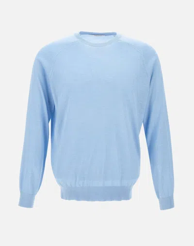 Kangra Cashmere Kangra Blue Silk Cashmere Sweater
