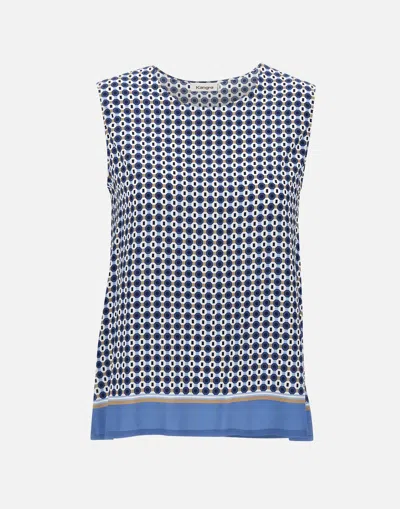 Kangra Cashmere Kangra Blue Sleeveless Viscose Top