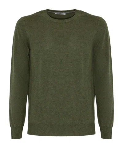 Kangra Cashmere Kangra Crew Neck Slim Fit Sweater In Green