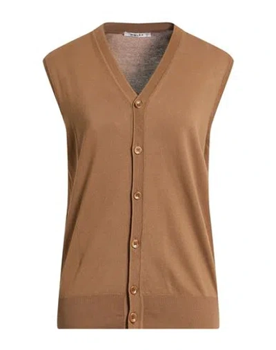 Kangra Cashmere Kangra Man Cardigan Brown Size 40 Cotton In Neutral