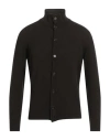 Kangra Cashmere Kangra Man Cardigan Dark Brown Size 38 Wool, Cashmere In Black