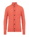 Kangra Cashmere Kangra Man Cardigan Orange Size 40 Wool, Polyamide, Cotton In Orange
