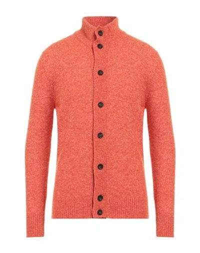 Kangra Cashmere Kangra Man Cardigan Orange Size 40 Wool, Polyamide, Cotton