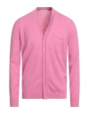 Kangra Cashmere Kangra Man Cardigan Pink Size 42 Wool, Cashmere