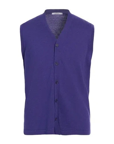 Kangra Cashmere Kangra Man Cardigan Purple Size 40 Wool, Cashmere