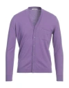 Kangra Cashmere Kangra Man Cardigan Purple Size 42 Wool, Cashmere