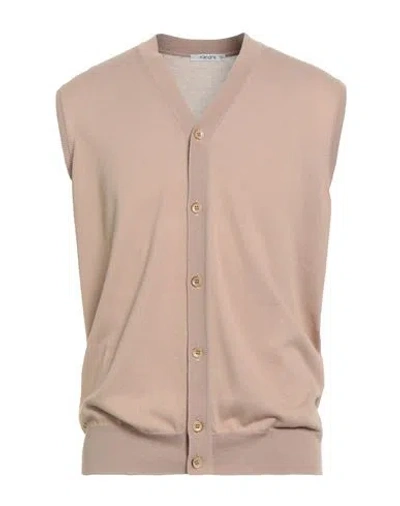 Kangra Cashmere Kangra Man Cardigan Sand Size 44 Cotton In Neutral