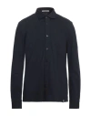 Kangra Cashmere Kangra Man Shirt Midnight Blue Size 44 Cotton, Elastane In Blue