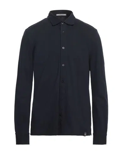 Kangra Cashmere Kangra Man Shirt Midnight Blue Size 44 Cotton, Elastane
