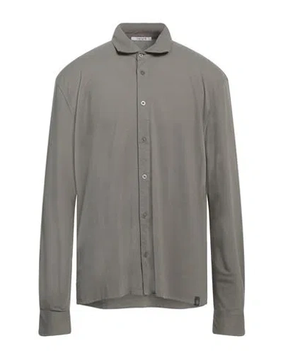 Kangra Cashmere Kangra Man Shirt Military Green Size 48 Cotton, Elastane