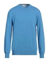 Kangra Cashmere Kangra Man Sweater Azure Size 46 Wool, Cashmere