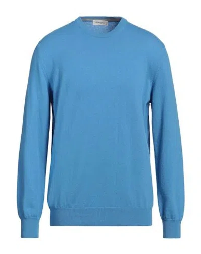Kangra Cashmere Kangra Man Sweater Azure Size 46 Wool, Cashmere