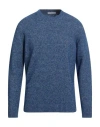 Kangra Cashmere Kangra Man Sweater Blue Size 42 Cotton, Alpaca Wool, Polyamide, Wool, Elastane