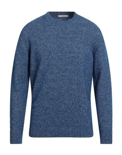 Kangra Cashmere Kangra Man Sweater Blue Size 42 Cotton, Alpaca Wool, Polyamide, Wool, Elastane