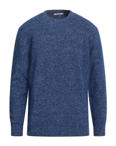 Kangra Cashmere Kangra Man Sweater Blue Size 44 Alpaca Wool, Cotton, Polyamide, Wool, Elastane