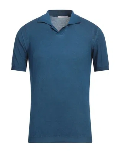 Kangra Cashmere Kangra Man Sweater Blue Size 46 Cotton