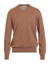 Kangra Cashmere Kangra Man Sweater Camel Size 46 Wool
