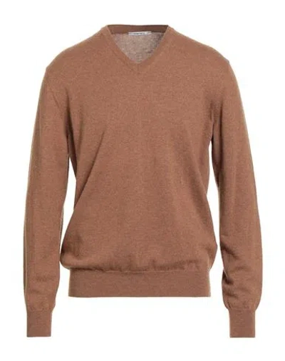 Kangra Cashmere Kangra Man Sweater Camel Size 46 Wool
