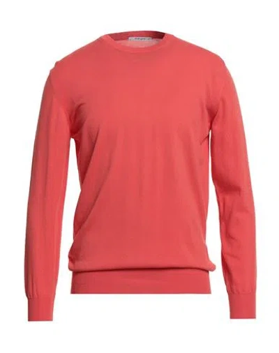 Kangra Cashmere Kangra Man Sweater Coral Size 46 Cotton In Red
