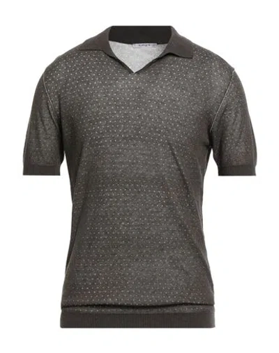 Kangra Cashmere Kangra Man Sweater Dark Brown Size 40 Cotton In Gray