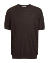 Kangra Cashmere Kangra Man Sweater Dark Brown Size 42 Cotton, Polyamide
