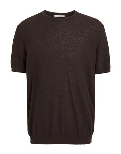 Kangra Cashmere Kangra Man Sweater Dark Brown Size 42 Cotton, Polyamide In Brown