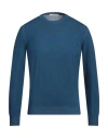 Kangra Cashmere Kangra Man Sweater Deep Teal Size 42 Cotton In Green