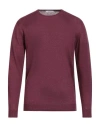 Kangra Cashmere Kangra Man Sweater Garnet Size 42 Linen In Purple