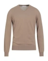 Kangra Cashmere Kangra Man Sweater Khaki Size 40 Cotton In Neutral