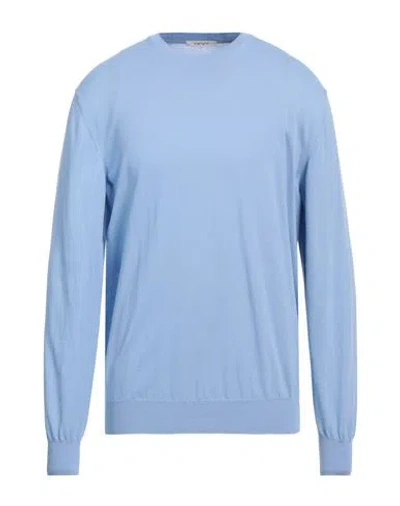 Kangra Cashmere Kangra Man Sweater Light Blue Size 48 Cotton