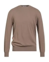 Kangra Cashmere Kangra Man Sweater Light Brown Size 40 Cotton In Multi