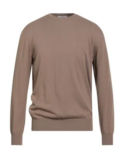 Kangra Cashmere Kangra Man Sweater Light Brown Size 40 Cotton In Multi