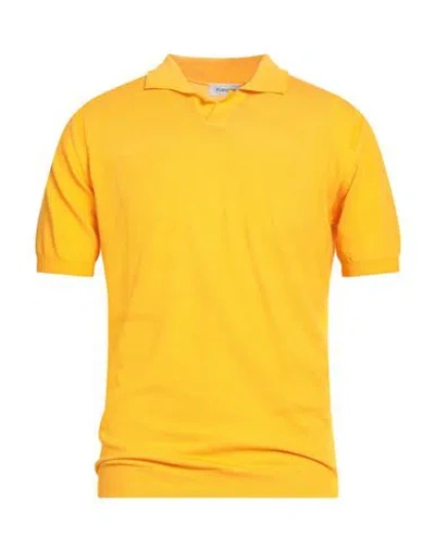 Kangra Cashmere Kangra Man Sweater Mandarin Size 44 Cotton In Yellow