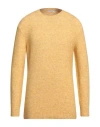 Kangra Cashmere Kangra Man Sweater Marigold Size 40 Alpaca Wool, Cotton, Polyamide, Wool, Elastane In Yellow