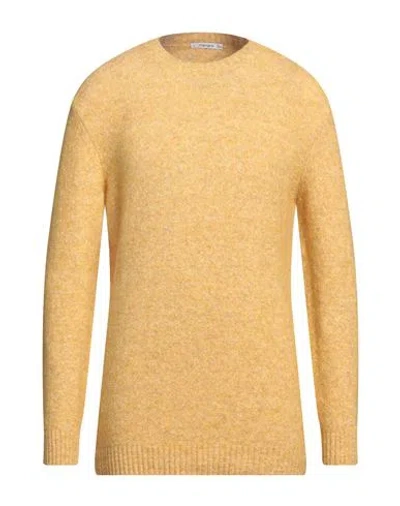 Kangra Cashmere Kangra Man Sweater Marigold Size 40 Alpaca Wool, Cotton, Polyamide, Wool, Elastane In Yellow