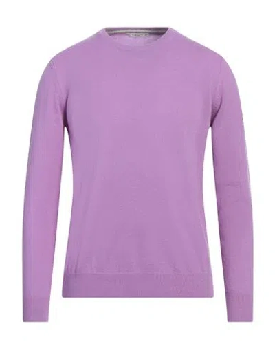 Kangra Cashmere Kangra Man Sweater Mauve Size 42 Cashmere In Purple