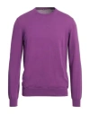 Kangra Cashmere Kangra Man Sweater Mauve Size 44 Cotton In Purple