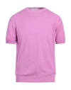 Kangra Cashmere Kangra Man Sweater Mauve Size 46 Cotton In Purple
