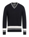 Kangra Cashmere Kangra Man Sweater Midnight Blue Size 40 Wool, Polyamide In Black