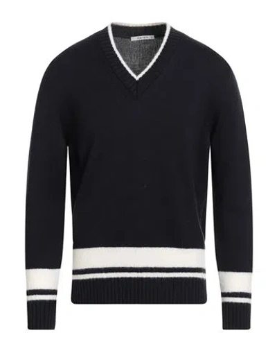 Kangra Cashmere Kangra Man Sweater Midnight Blue Size 40 Wool, Polyamide In Black