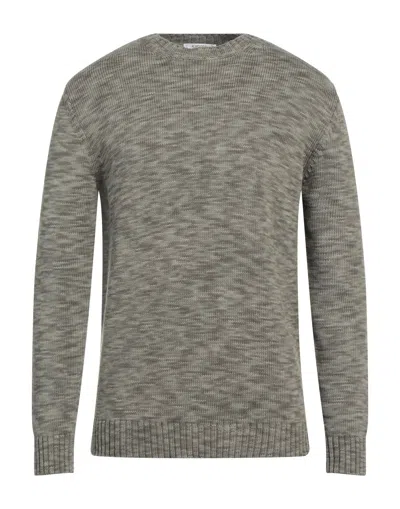 KANGRA CASHMERE KANGRA MAN SWEATER MILITARY GREEN SIZE 40 COTTON
