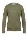 Kangra Cashmere Kangra Man Sweater Military Green Size 42 Linen In Green