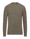 Kangra Cashmere Kangra Man Sweater Military Green Size 42 Alpaca Wool, Cotton, Polyamide, Wool, Elastane In Green